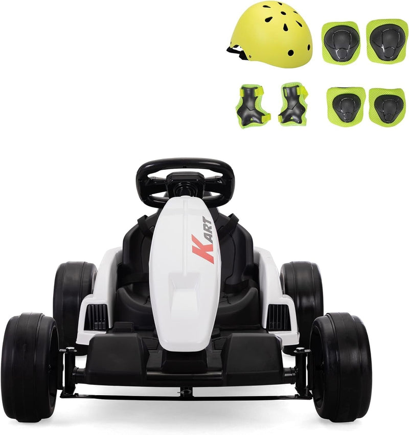 24V Electric Ride-On Go Kart for Kids Ages 4-16 with Drifting and Racing Features