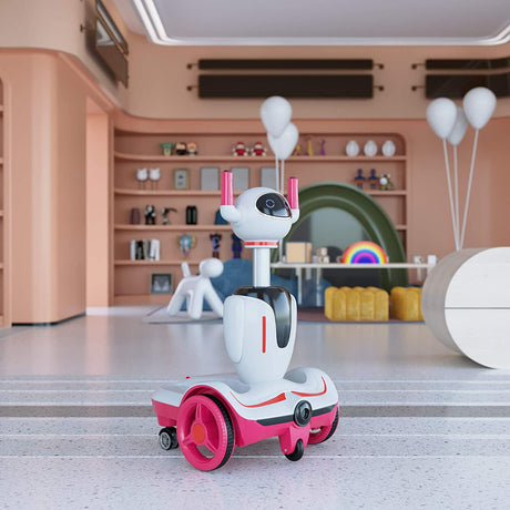 TOBBI 3-in-1 Electric Ride-On Robot Buggy for Kids with Remote Control - Pink