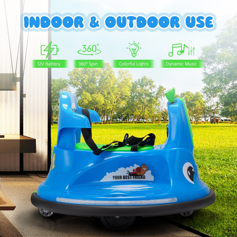 360° Spinning Electric Ride-On Bumper Car with Remote Control
