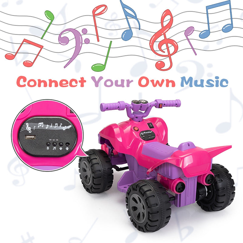 6V Electric Kids 4-Wheel ATV Quad Bike with Sprayers