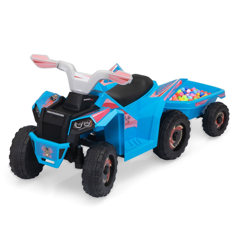 6V Electric Ride-On Quad Bike with Trailer for Toddlers Ages 3-6