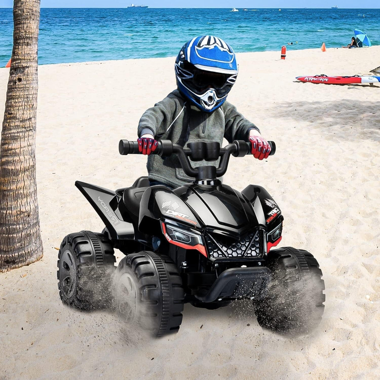 6V Battery-Powered Kids Electric Ride-On ATV Quad Car with Music and LED Lights