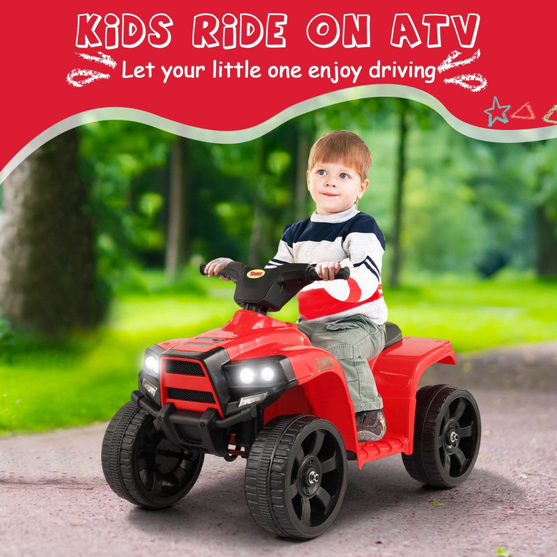 6V Electric Kids Ride-On ATV Quad 4-Wheeler Toy Car with LED Lights
