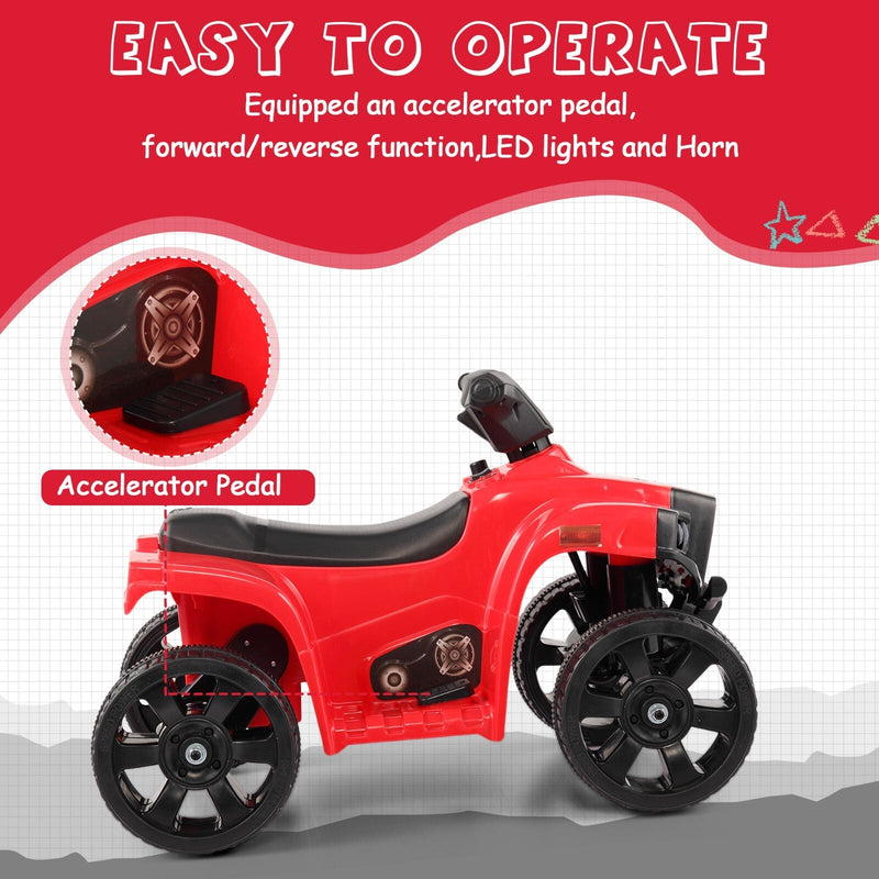 6V Electric Kids Ride-On ATV Quad 4-Wheeler Toy Car with LED Lights