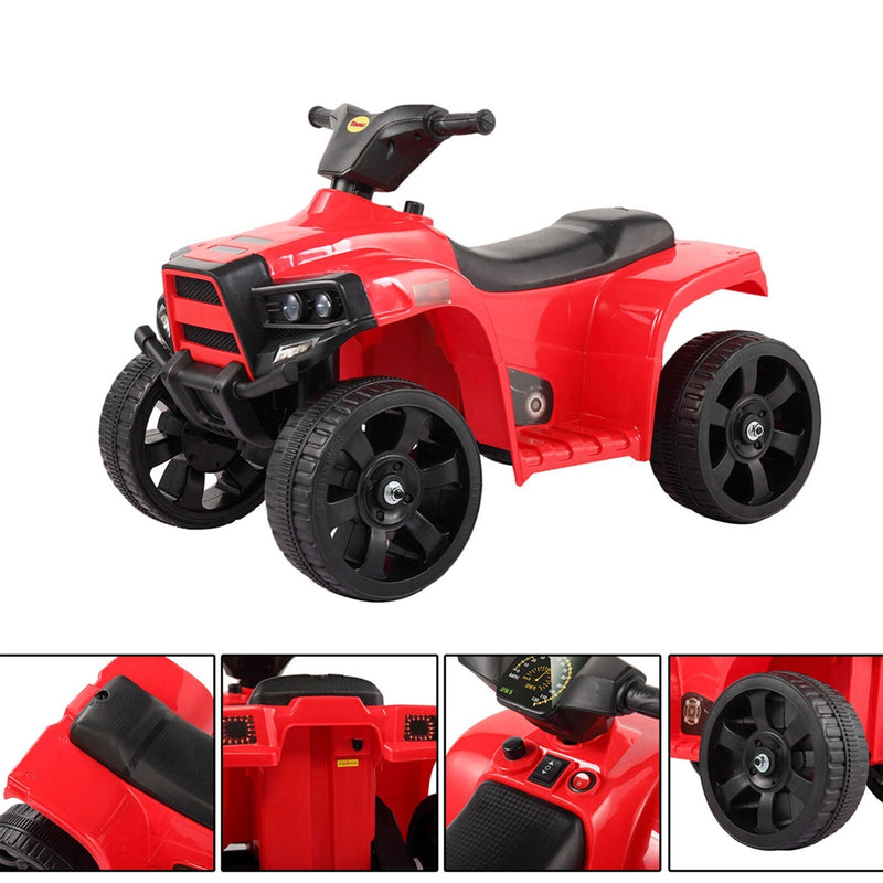 6V Electric Kids Ride-On ATV Quad 4-Wheeler Toy Car with LED Lights