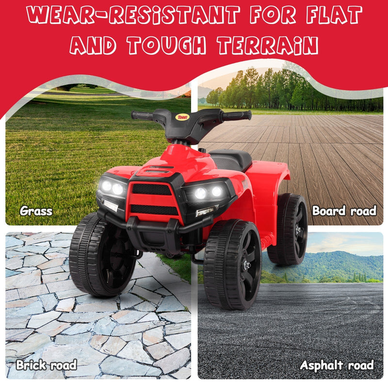 6V Electric Kids Ride-On ATV Quad 4-Wheeler Toy Car with LED Lights