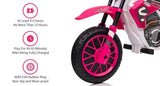 Electric 12V Kids Ride-On Dirt Bike Motorcycle with Training Wheels and 2 Speeds