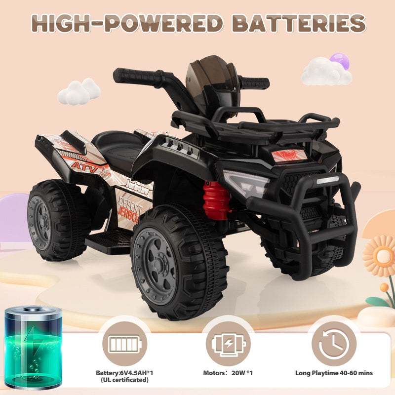 6V Electric Kids Ride-On ATV Quad 4-Wheeler Toy Car with Music