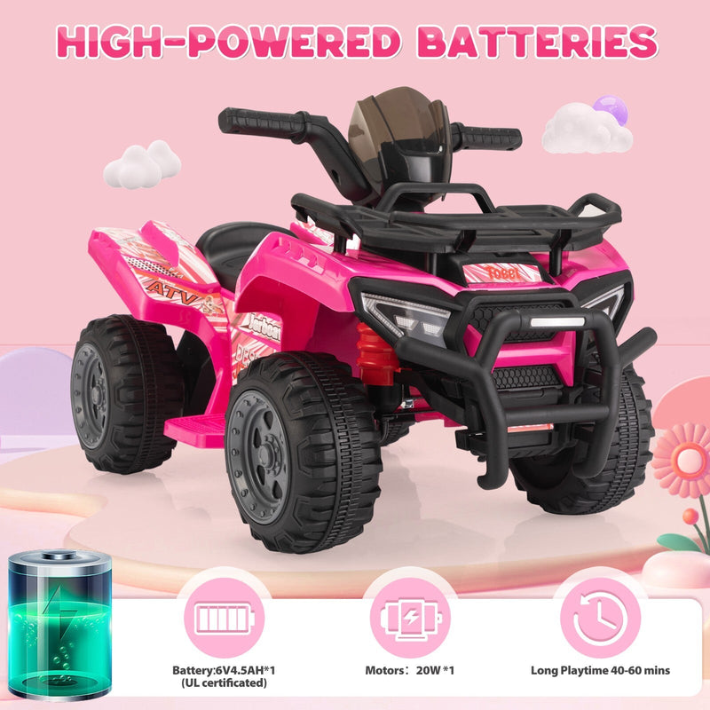 6V Electric Kids Ride-On ATV Quad 4-Wheeler Toy Car with Music