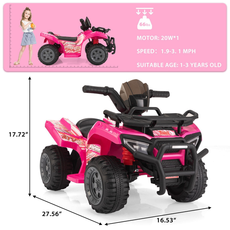 6V Electric Kids Ride-On ATV Quad 4-Wheeler Toy Car with Music
