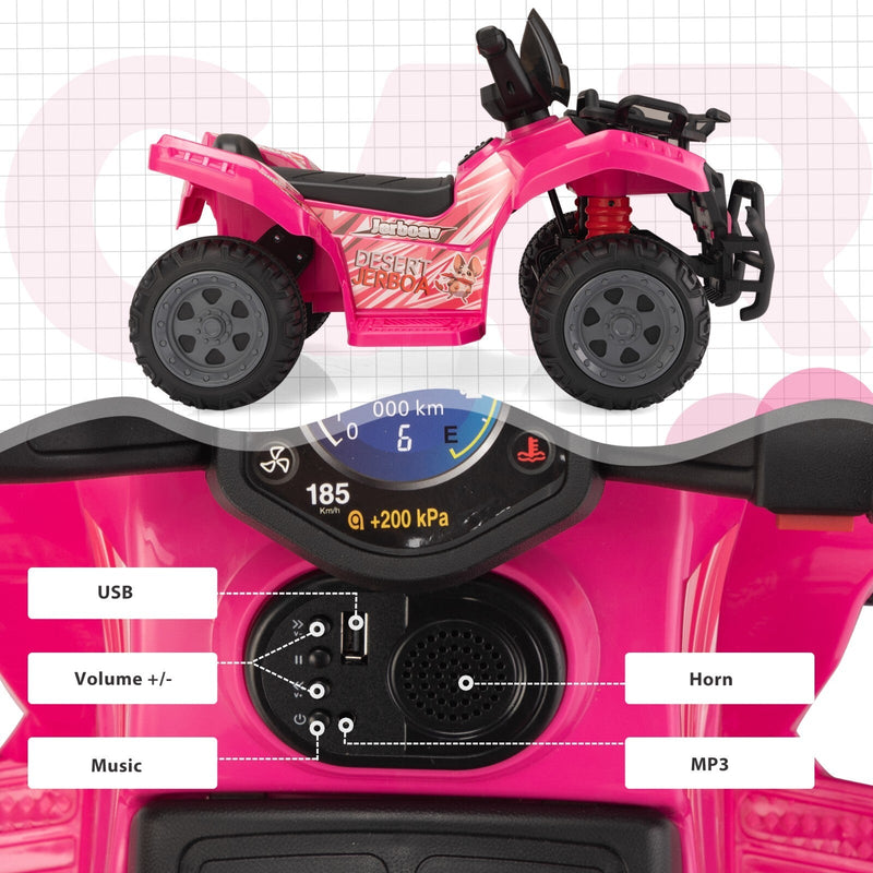 6V Electric Kids ATV Quad 4-Wheeler Ride-On Toy Car with Music