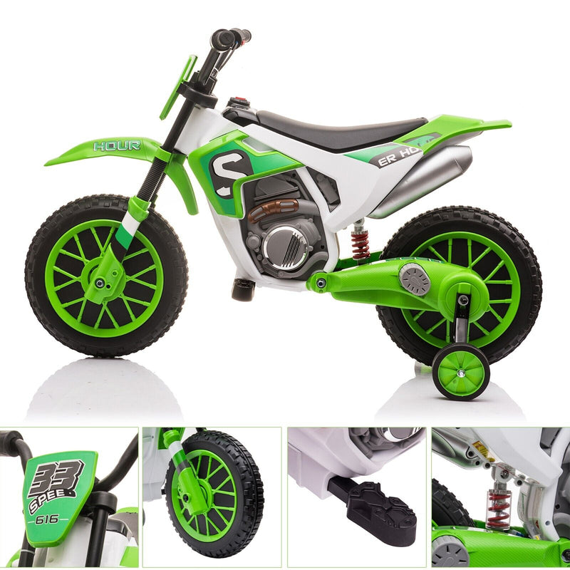 TOBBI Kids Electric Motorbike with Training Wheels - Fun and Safe Ride-On Vehicle