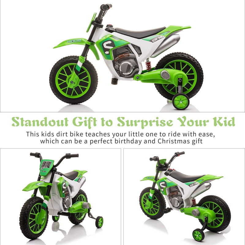 TOBBI Kids Electric Motorbike with Training Wheels - Fun and Safe Ride for Young Riders