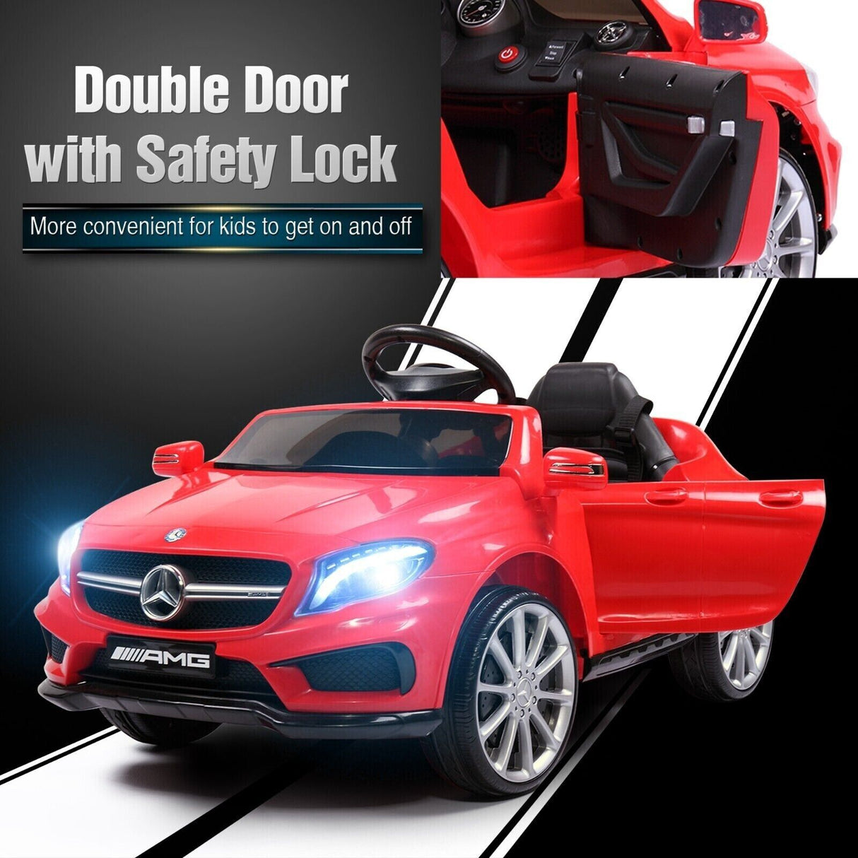 TOBBI Kids Mercedes-Benz Electric Ride-On Car with Remote Control - Red