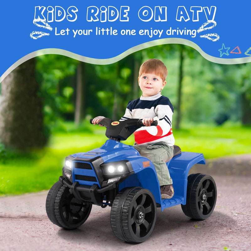 Kids Electric Ride-On ATV Quad Car Toy with LED Headlights and Speed Indicator