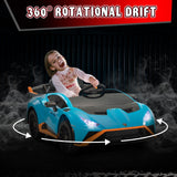 TOBBI Licensed Lamborghini 12V Electric Kids Ride-On Car - Blue
