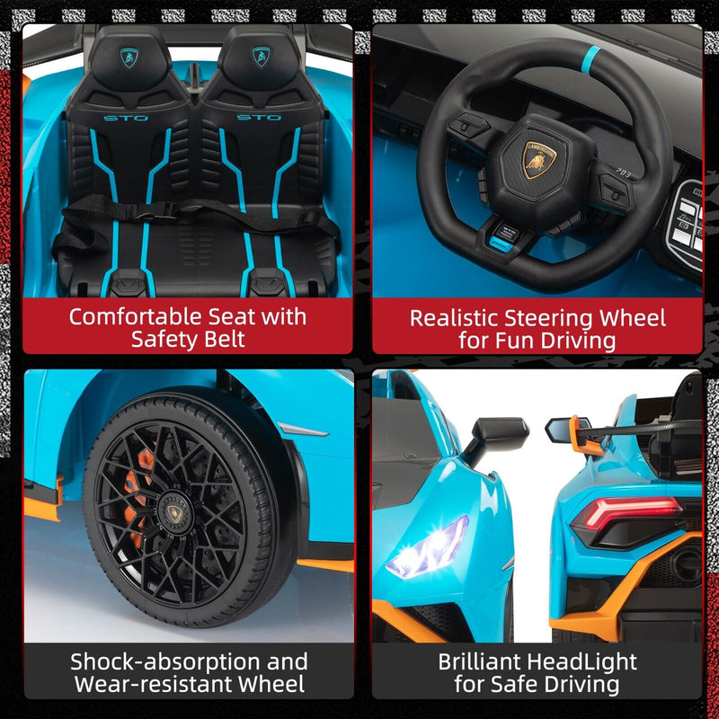 TOBBI 12V Kids Electric Lamborghini STO Sports Car with Remote Control