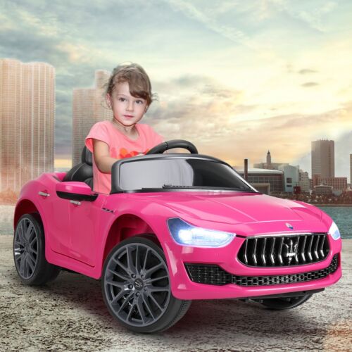TOBBI Pink Licensed Maserati Gbili Kids Ride on Toy 12V Battery Powered Car with Remote Control