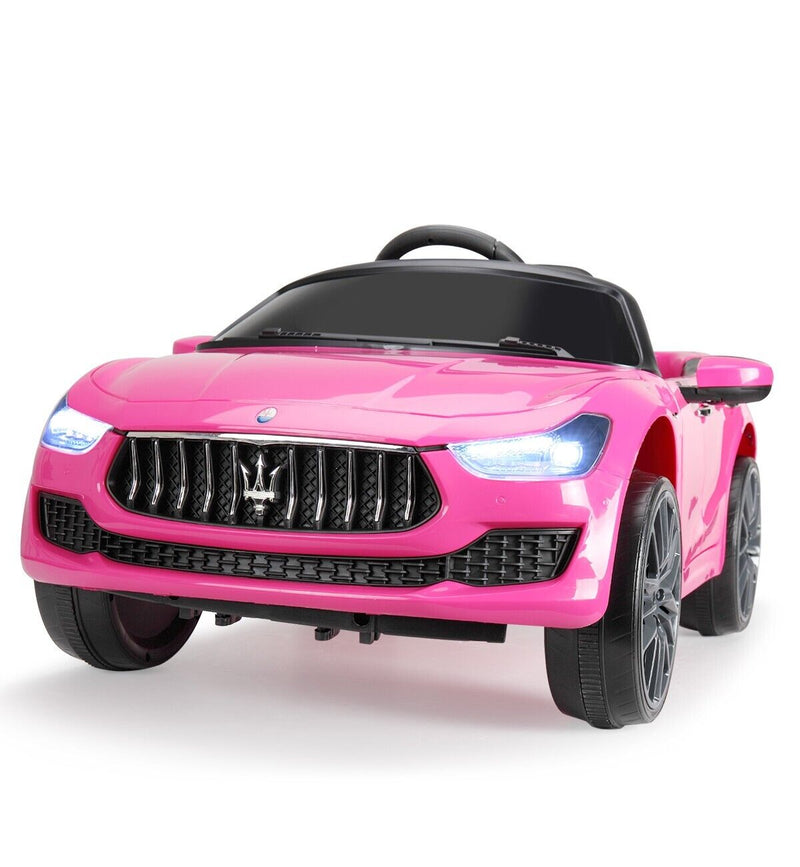 TOBBI Pink Licensed Maserati Gbili Kids Ride on Toy 12V Battery Powered Car with Remote Control