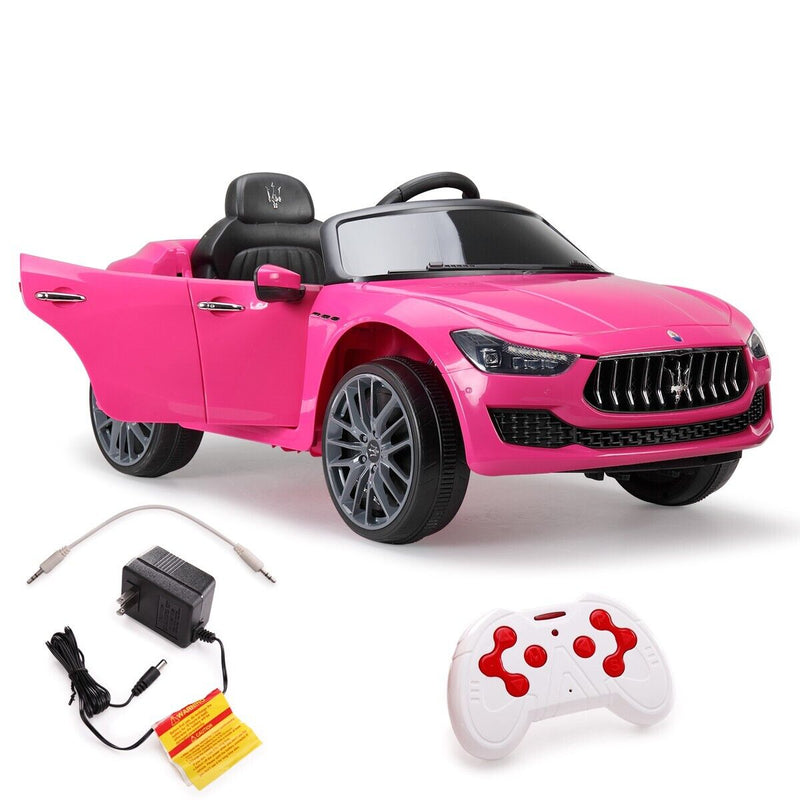 TOBBI Pink Licensed Maserati Gbili Kids Ride on Toy 12V Battery Powered Car with Remote Control