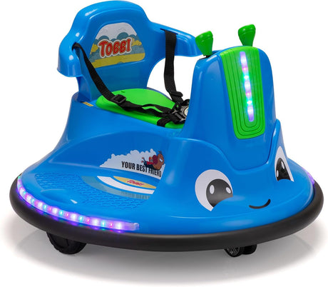 12V Purple Snail Bumper Ride-On Car with Remote Control and DIY Stickers