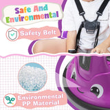 12V Purple Snail Bumper Ride-On Car with Remote Control and DIY Stickers