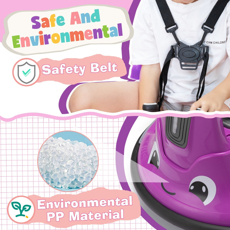 12V Battery-Powered Electric Snail Bumper Ride-On Car Toy