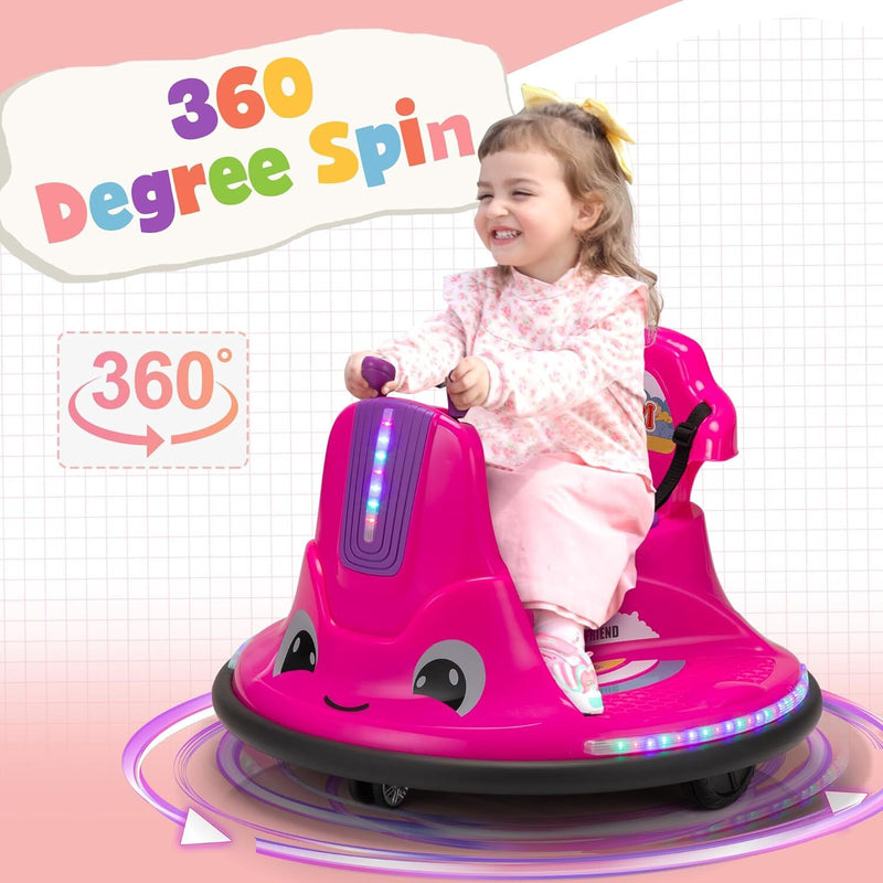 12V Electric Snail-Shaped Ride-On Car for Toddlers and Babies with Bumper Protection