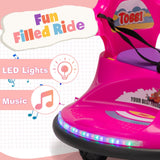 12V Electric Snail-Shaped Ride-On Car for Toddlers with 360° Rotating Bumper