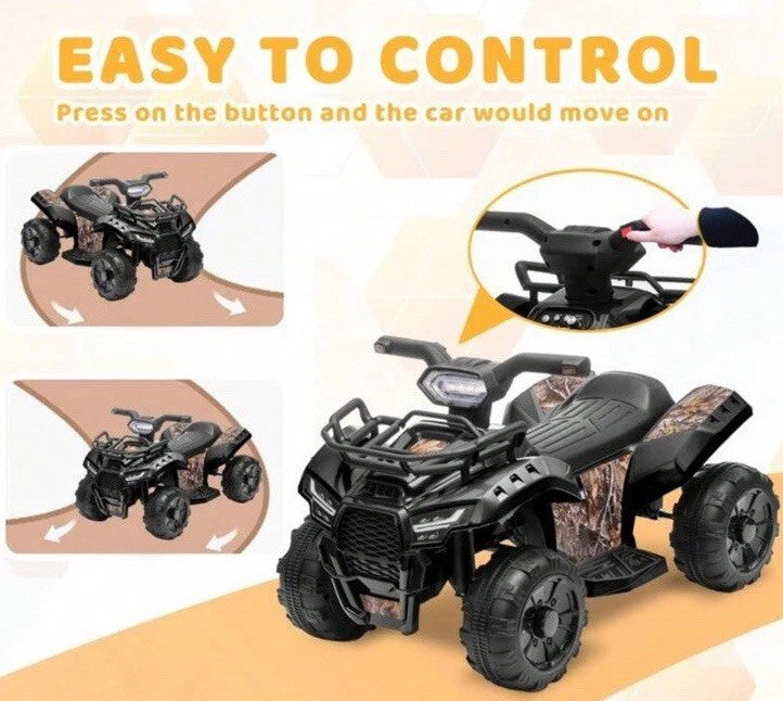 Rechargeable 6V Toddler 4-Wheeler ATV with Music, Lights, and Easy Controls for Kids