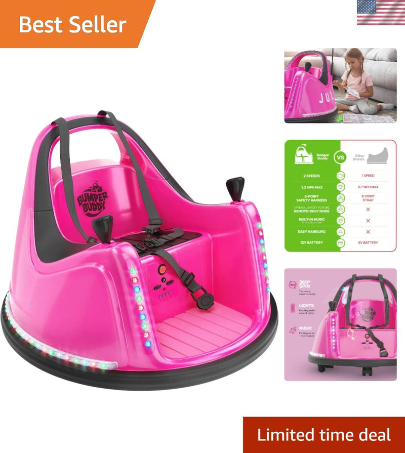 Toddler Electric Bumper Car with 360-Degree Spin and Rechargeable Battery