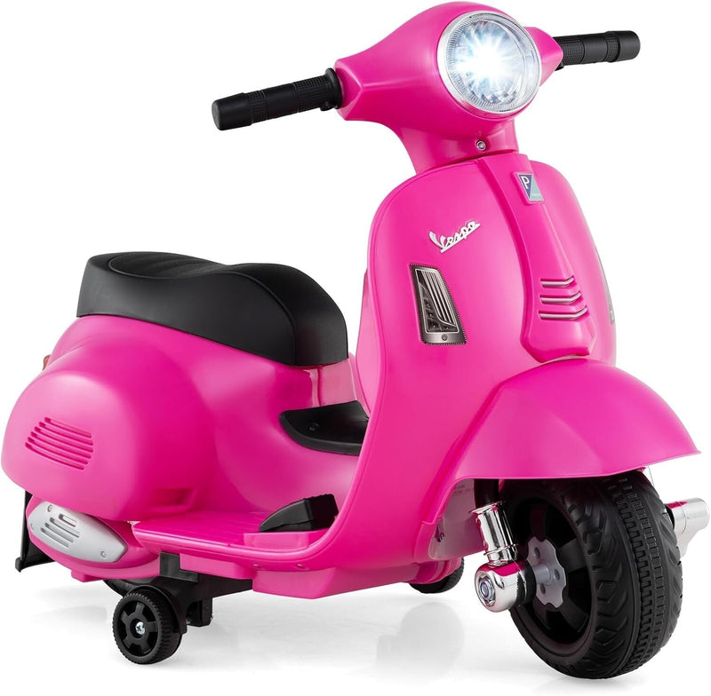 Licensed Vespa Toddler Ride-On Motorcycle with Training Wheels