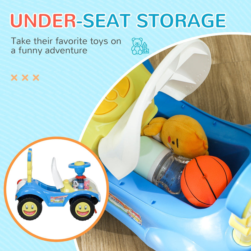 Toddler Push Foot-to-Floor Sliding Ride-On Car for Kids Blue