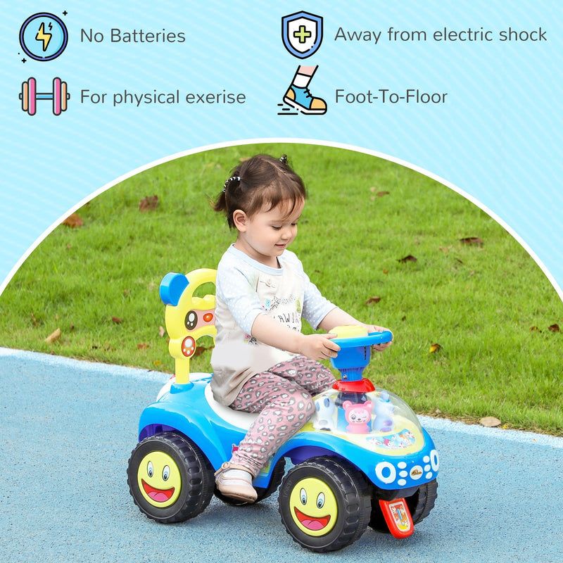 Toddler Push Ride-On Foot-to-Floor Sliding Car for Kids Blue