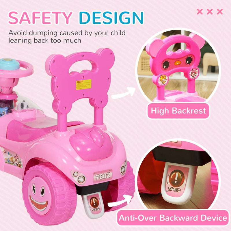 Toddler Push Ride-On Foot-to-Floor Sliding Car for Kids Pink