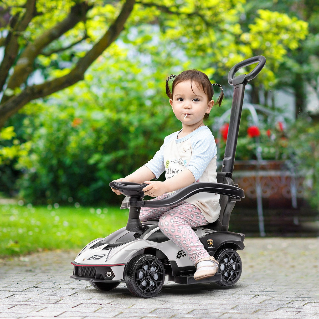 Toddler Push Walker Car Stroller with Music for Ages 1-3