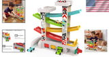 Toddler Race Track Set with Four Cars Promotes Cooperative Play and Learning