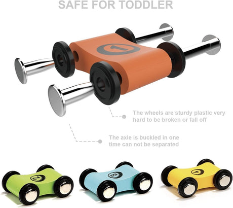 Toddler Race Track Set with Four Cars Promotes Cooperative Play and Learning