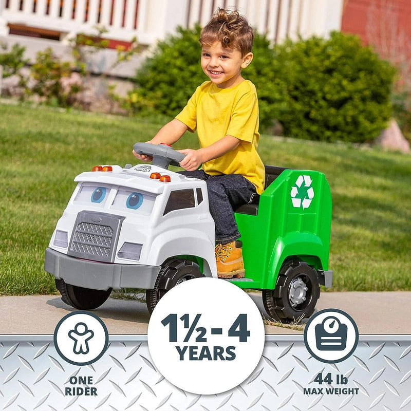6V Battery-Powered Toddler Recycling Truck with Sound Effects for Ages 1.5+