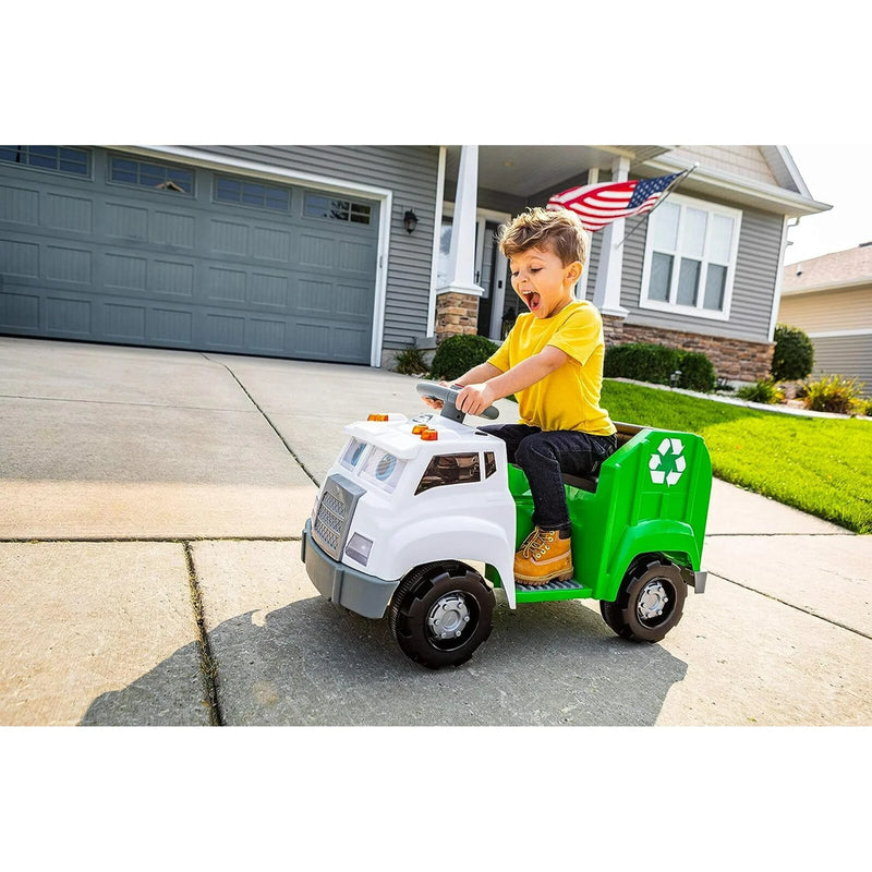 6V Battery-Powered Toddler Recycling Truck with Sound Effects for Ages 1.5+