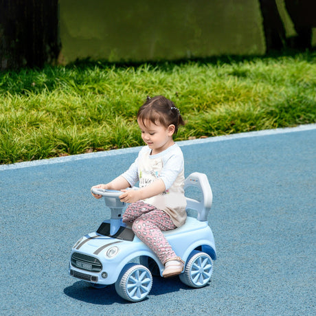 Toddler Ride-On Foot-to-Floor Sliding Car Toy with Lights in Blue