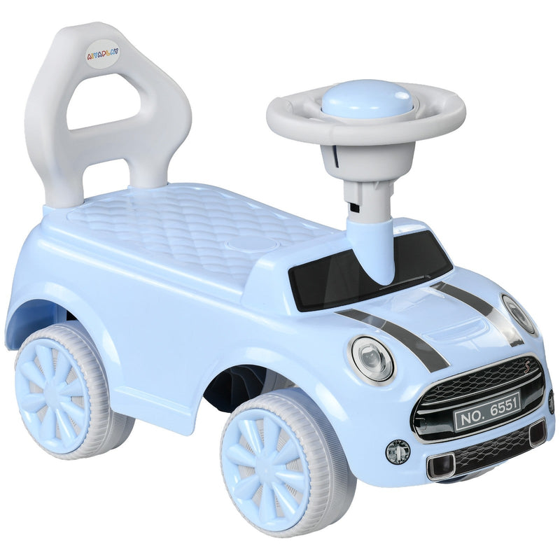 Toddler Ride-On Foot-to-Floor Sliding Car Toy with Lights in Blue