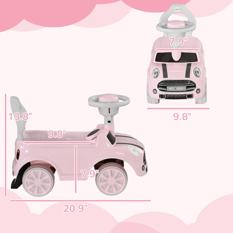 Toddler Ride-On Foot-to-Floor Sliding Car Toy in Pink