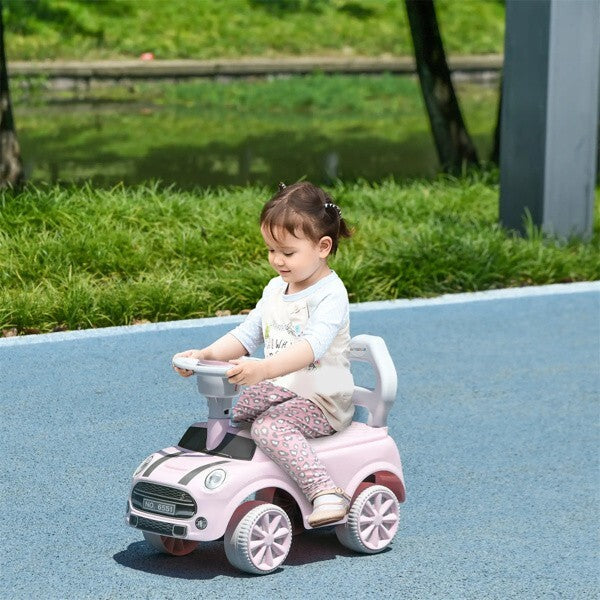 Pink Toddler Ride-On Toy with Horn and Safety Features for Ages 18-36 Months