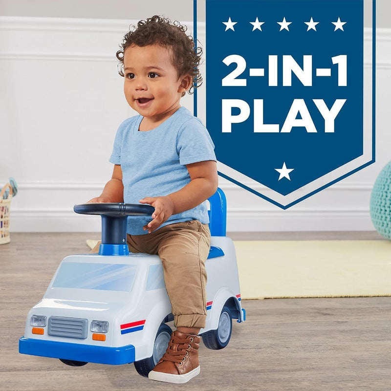 Toddler Ride-On Mail Truck Toy Supporting Up to 44 lbs for Safe Play Adventures