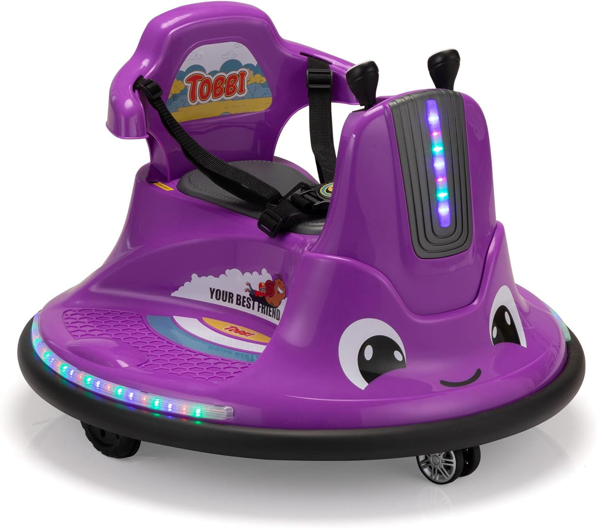 12V Electric Snail-Shaped Ride-On Bumper Car for Toddlers with Remote Control