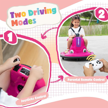12V Electric Snail-Shaped Ride-On Bumper Car for Toddlers with Remote Control