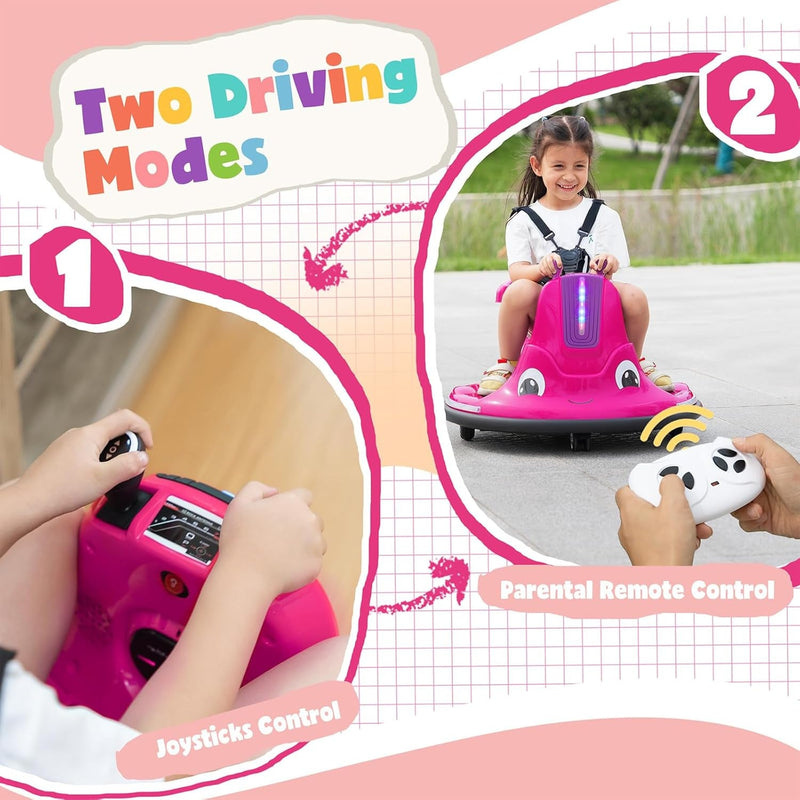 12V Electric Snail-Shaped Ride-On Car for Toddlers with Remote Control and Safety Bumper