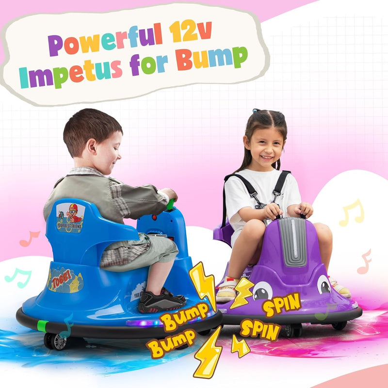 12V Electric Toddler Ride-On Snail-Shaped Car with Remote Control and Safety Bumper