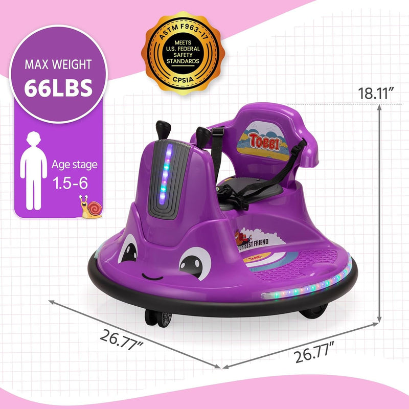 12V Electric Toddler Ride-On Snail-Shaped Car with Remote Control and Safety Bumper
